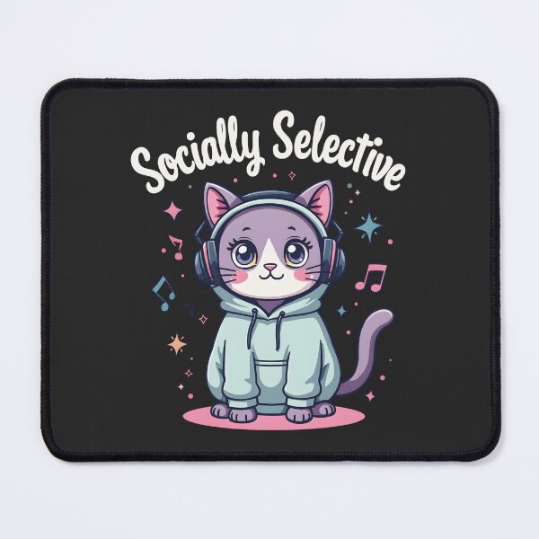 Item preview, Cat saying "Socially Selective" designed and sold by FoxyJags.