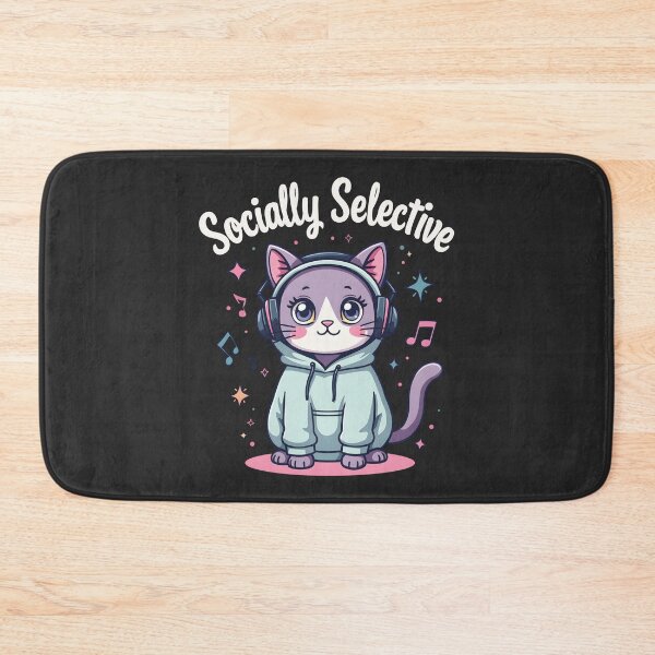 Item preview, Cat saying "Socially Selective" designed and sold by FoxyJags.