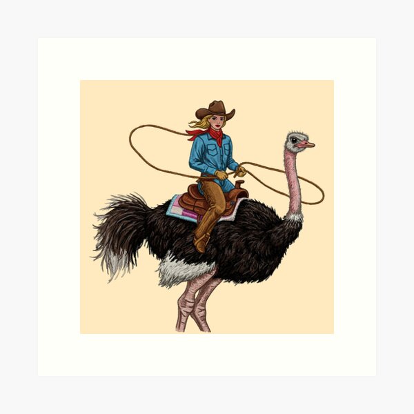 Item preview, Ostrich Rider cowgirl  designed and sold by Designbyhy.