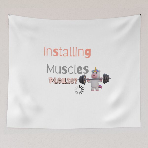 Item preview, Installing Muscles Please Wait T-Shirt – Funny Gym Workout Fitness Tee, Funny Shirt, Valentine Shirt gift, Valentine Day Cut File designed and sold by GAIDREDA.
