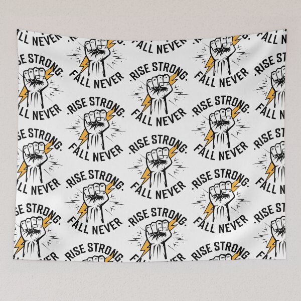 Item preview, Rise Strong Fall Never Motivational Gym Design designed and sold by Taans-Creation.