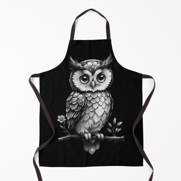 Item preview, Owl on a flowering branch - black and white designed and sold by dedoma.