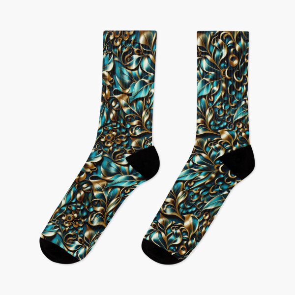 Item preview, Abstract Fruit on a Vine - Teal & Gold Line Details designed and sold by Juliette Ozkalfayan.
