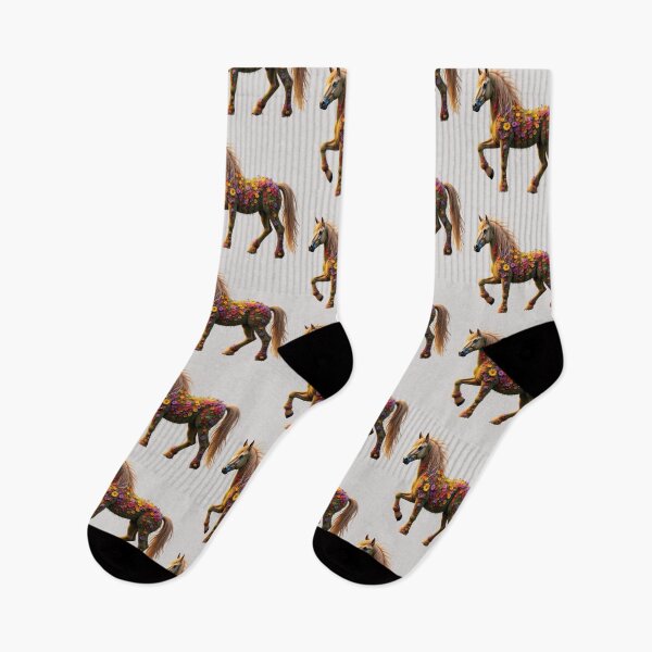 Item preview, Horse Made With Wild Flowers In Spring - Horses Made With Flowers  designed and sold by Smix Pixels.