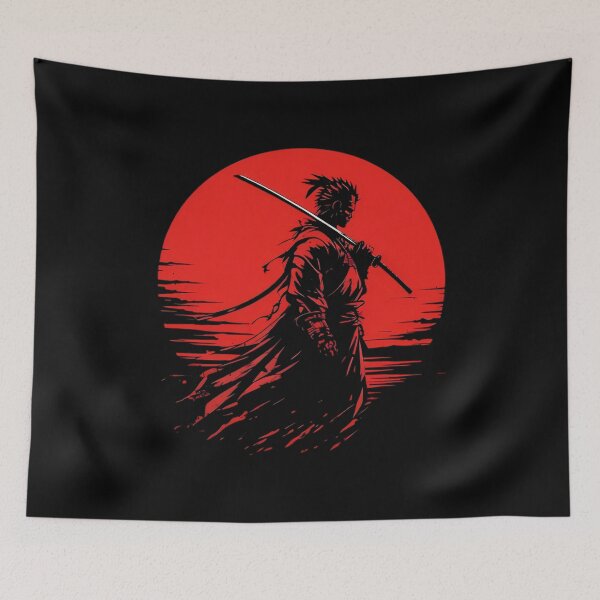 Item preview, Samurai Warrior Under the Blood Moon designed and sold by DARK_NOVA.