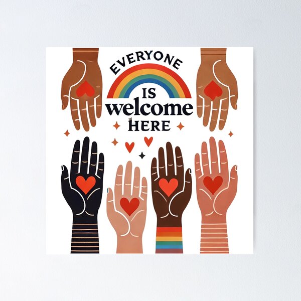 Item preview, Everyone Is Welcome Here – Diversity & Love designed and sold by ZepGiftShop.