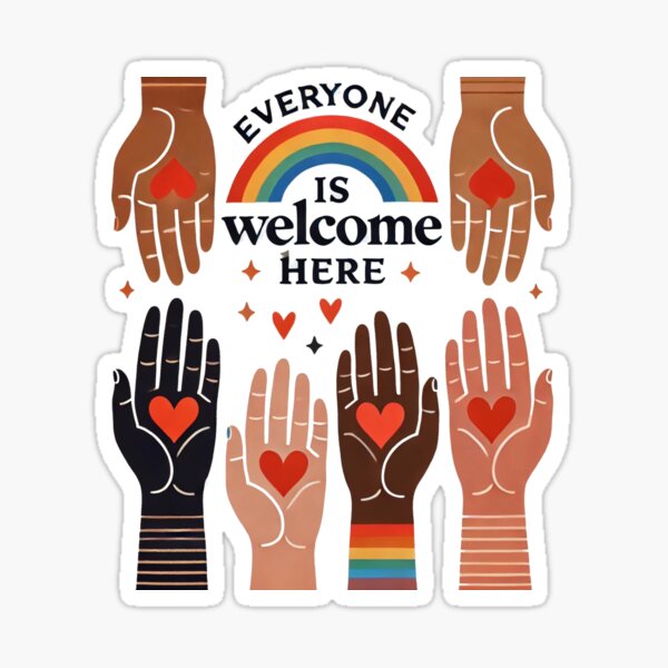 Item preview, Everyone Is Welcome Here – Diversity & Love designed and sold by ZepGiftShop.