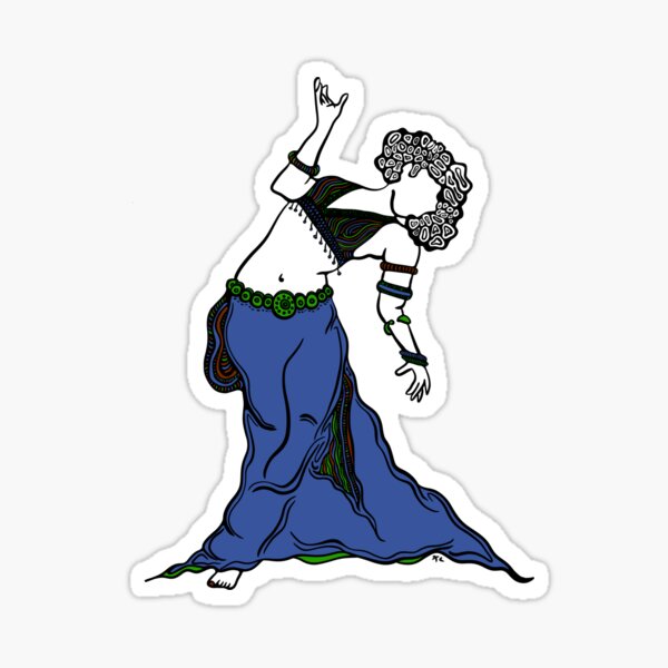 Item preview, Back Bend Belly Dancer BLUE designed and sold by LayerCakeDigDes.