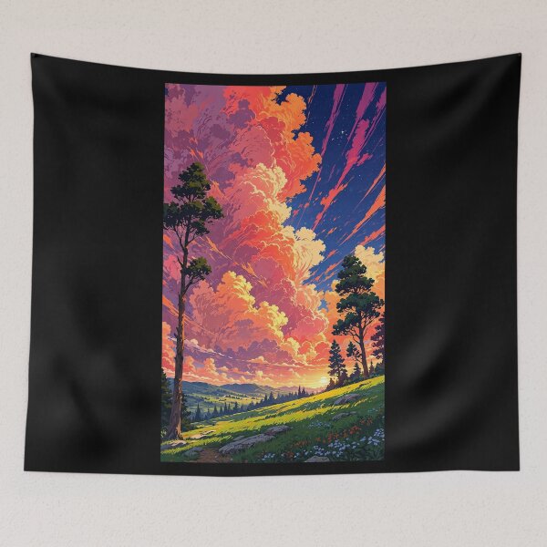 Item preview, Mountain landscape in anime style. designed and sold by ArtCraftLab.