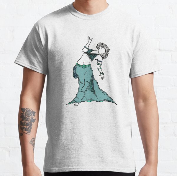 Item preview, Back Bend Belly Dancer BLUE GREEN designed and sold by LayerCakeDigDes.