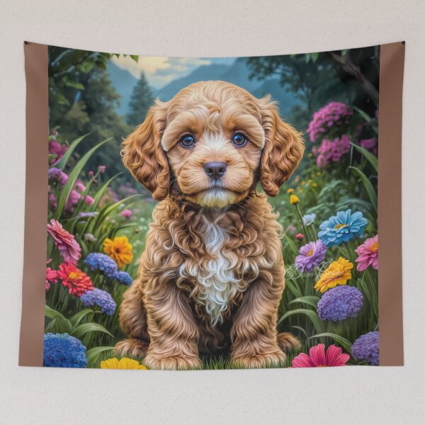 Item preview, Chloe Apricot Cockapoo Puppy Painting designed and sold by Heart and Soul Studio.