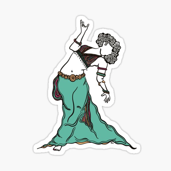 Item preview, Back Bend Belly Dancer GREEN designed and sold by LayerCakeDigDes.
