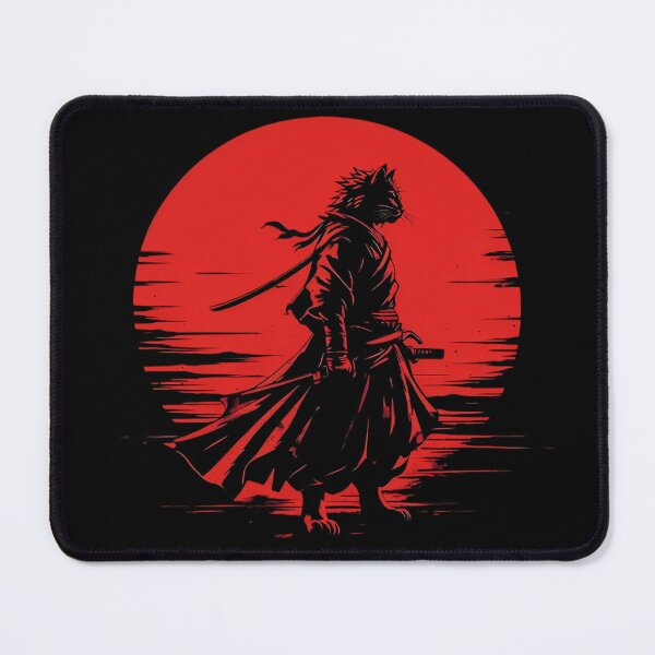 Item preview, Samurai Cat Warrior Under the Red Moon designed and sold by DARK_NOVA.