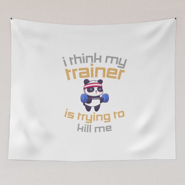 Item preview, I Think My Trainer Is Trying to Kill Me T-Shirt – Funny Gym & Workout Humor Tee, Funny Shirt, Valentine Shirt gift designed and sold by GAIDREDA.