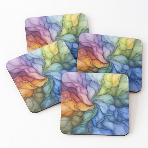 Item preview, Abstract Watercolor Swirl Multicolored Organic Shapes in Ethereal Tones designed and sold by YoungESC.