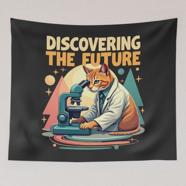 Item preview, Discovering the Future - Scientist Cat designed and sold by FoxyJags.
