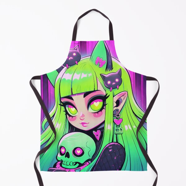 Item preview, Neon Cat Demon Anime Girl designed and sold by bubblegoth.
