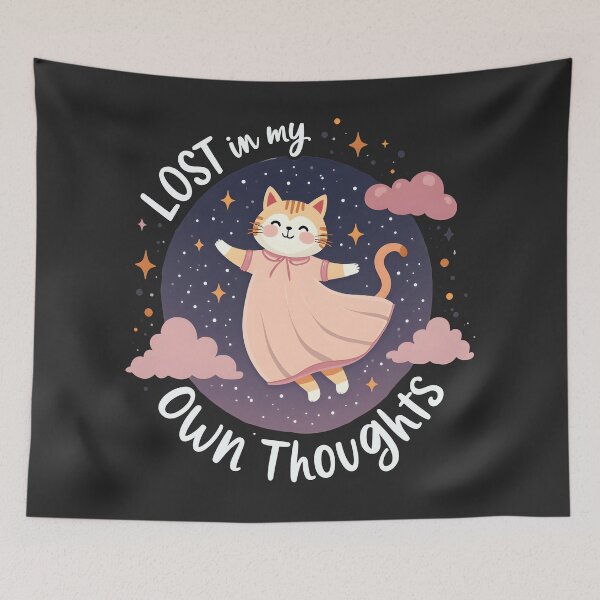 Item preview, A dreamy, abstract design of Cat for thinkers: "Lost in My Own Thoughts" designed and sold by FoxyJags.