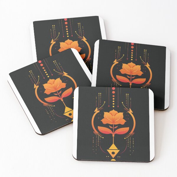 Item preview, "Futuristic Lotus Digital Art – Abstract Spiritual Geometry in Orange & Gold" designed and sold by IINSPIRA.
