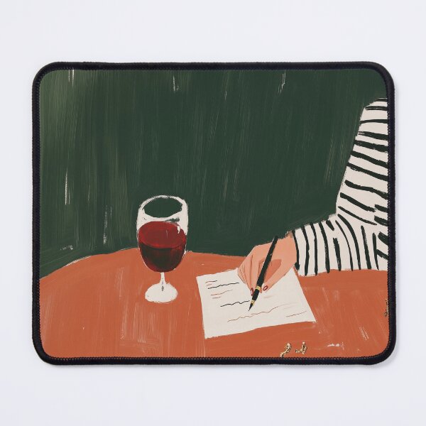 Item preview, Writing with Wine – Cozy and Artistic Illustration designed and sold by OmoYolo.