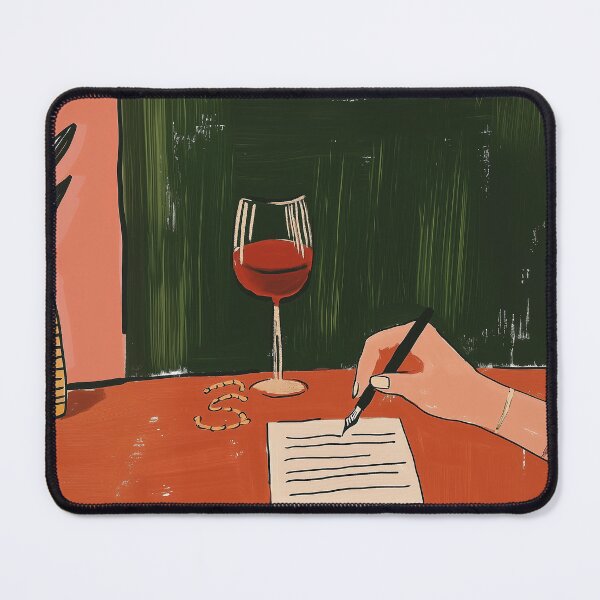 Item preview, Writing with Wine – Cozy and Artistic Illustration designed and sold by OmoYolo.