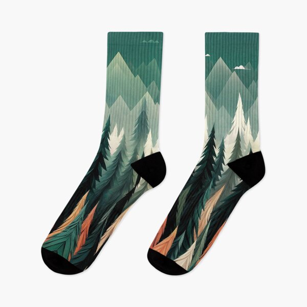 Item preview, Montains and Trees, firs, repeating pattern, Christmas, winter, winter holidays, pine trees, forest, mountain designed and sold by Collagedream.