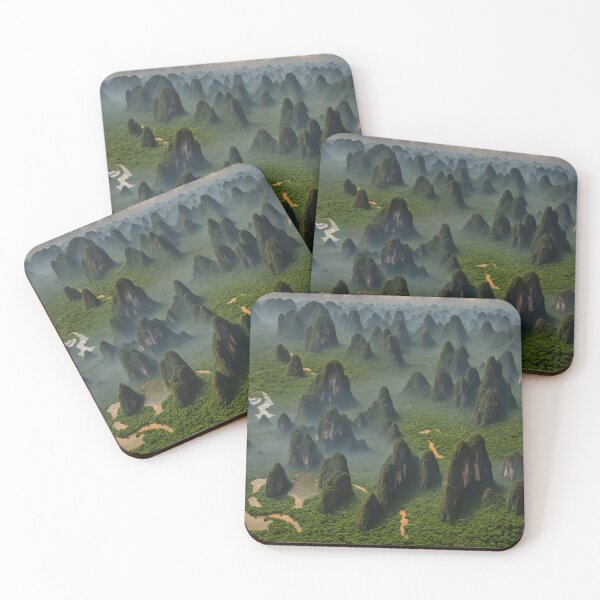 Item preview, Misty Karst Mountains – Aerial Jungle Landscape designed and sold by HCNDesign.