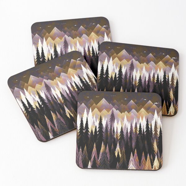 Item preview, Purple Montains and Trees, firs, repeating pattern, Christmas, winter, winter holidays, pine trees, forest, mountain designed and sold by Collagedream.