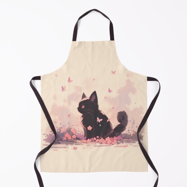 Item preview, Black kitten in the meadow watching sunset designed and sold by WoollenLlama.