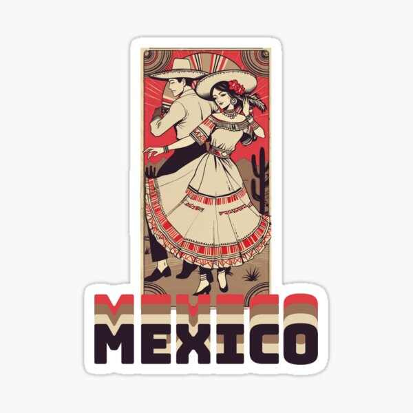 Item preview, Mexican traditional dancers retro style gif designed and sold by La Loca.