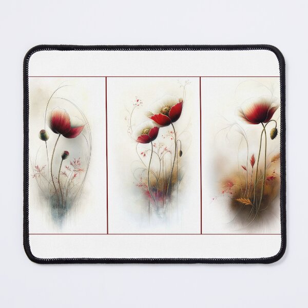 Item preview, Poppy Whispers: A Triptych of Delicate Dreams designed and sold by bloorose.