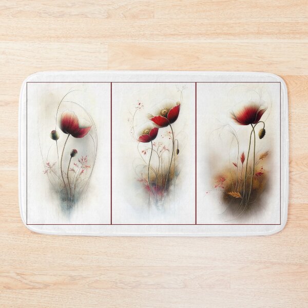 Item preview, Poppy Whispers: A Triptych of Delicate Dreams designed and sold by bloorose.