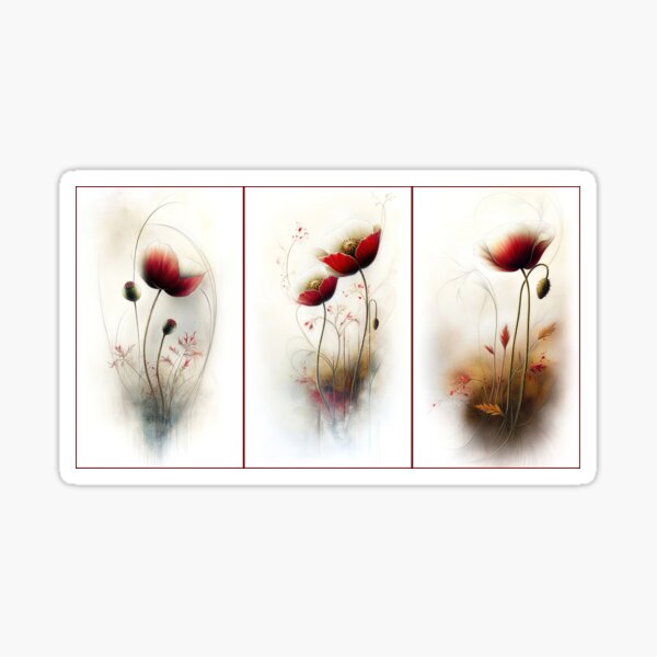 Item preview, Poppy Whispers: A Triptych of Delicate Dreams designed and sold by bloorose.
