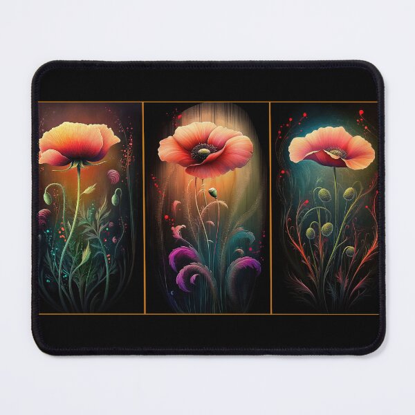 Item preview, Luminous Poppies: A Triptych of Glowing Dreams designed and sold by bloorose.