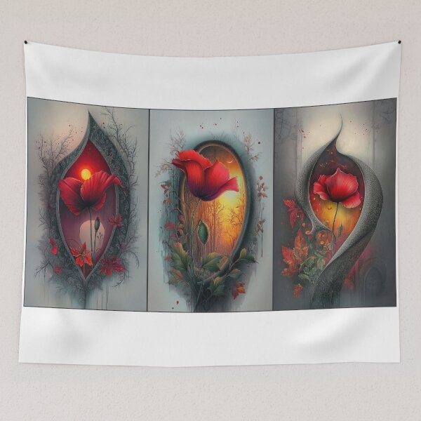Item preview, Poppy Portals: A Triptych of Crimson Dreams designed and sold by bloorose.