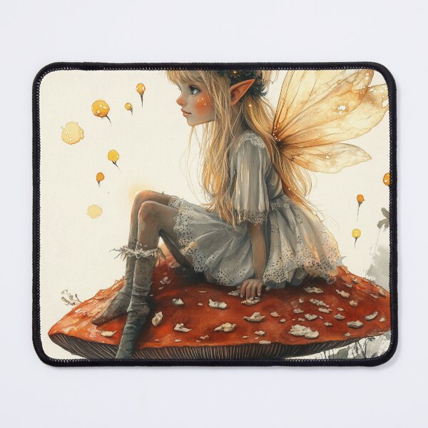 Item preview, A tiny fairy, a glowing mushroom, and a sprinkle of magic! designed and sold by SporeandCanvas.