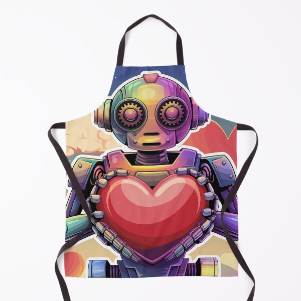Item preview, A robot holding a heart. designed and sold by Lilashakti ⭐️ ⭐️ ⭐️ ⭐️ ⭐️.