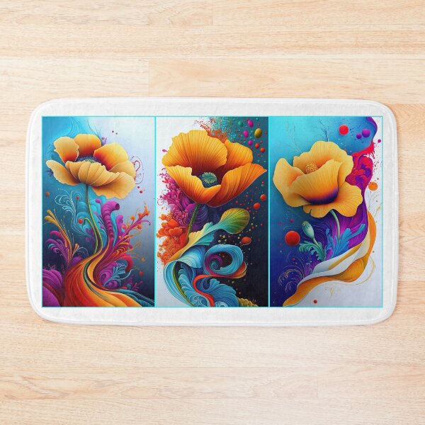 Item preview, Chromatic Poppies: A Vibrant Triptych of Floral Fantasy designed and sold by bloorose.