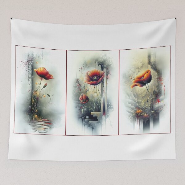 Item preview, Poppy Triptych: The Ethereal Bloom in Three Acts designed and sold by bloorose.