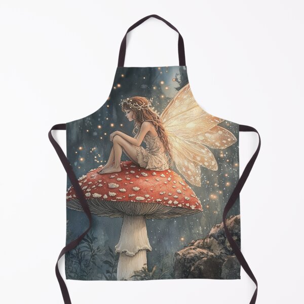Item preview, Somewhere in a hidden glade, a fairy perches on a mushroom. designed and sold by SporeandCanvas.