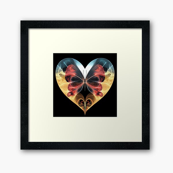 Item preview, Fractal Butterfly Heart – Ethereal Abstract Art with Cosmic Symmetry designed and sold by AIArtAlchemist.