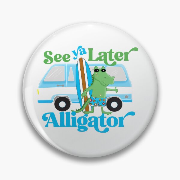 Item preview, See Ya Later Alligator Retro Van Surf Board  designed and sold by Art by Jess.
