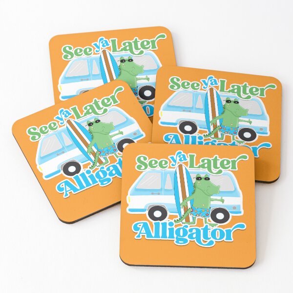 Item preview, See Ya Later Alligator Retro Van Surf Board  designed and sold by Art by Jess.