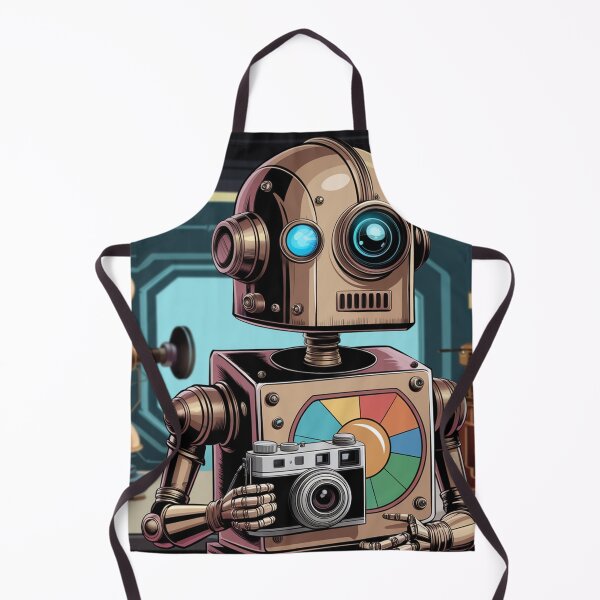 Item preview, The robot is holding a vintage camera. designed and sold by Lilashakti ⭐️ ⭐️ ⭐️ ⭐️ ⭐️.