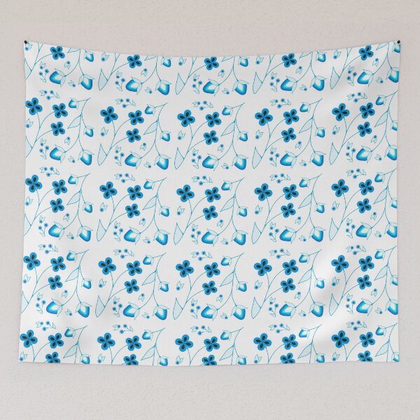 Item preview, Blue Strawberry Floral designed and sold by Niibidoon.