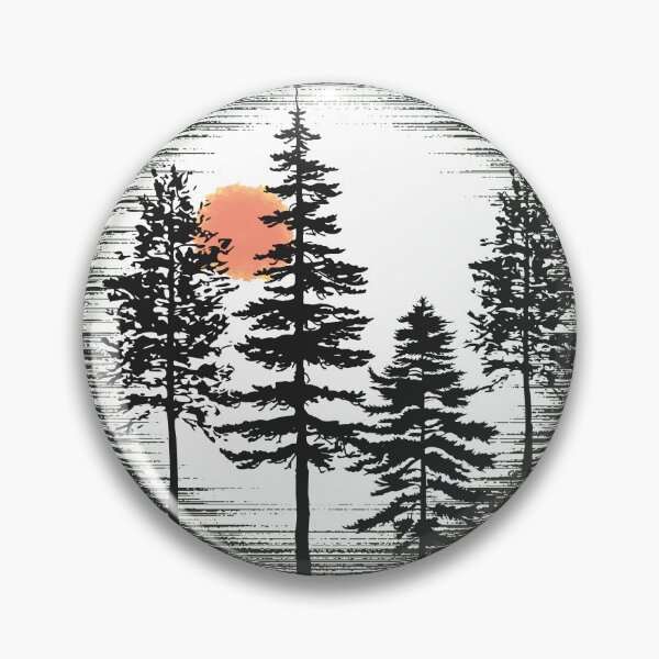 Item preview, Abstract Pine Forest with Full Moon | Vintage Textured Style designed and sold by AOCollections.