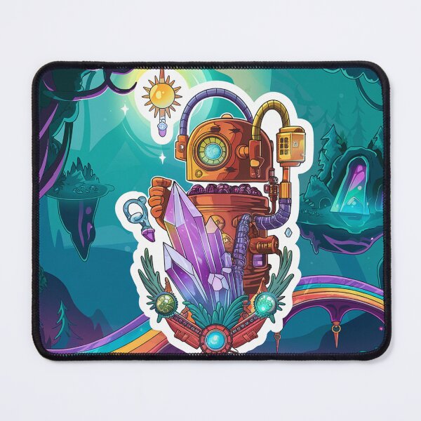 Item preview,  robot holding a mystical crystal.  designed and sold by Lilashakti ⭐️ ⭐️ ⭐️ ⭐️ ⭐️.