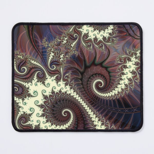 Item preview, Spiral Whispers: The Fractal Dance of Crimson and Ivory designed and sold by bloorose.