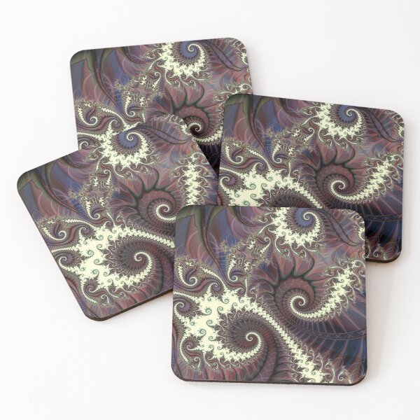 Item preview, Spiral Whispers: The Fractal Dance of Crimson and Ivory designed and sold by bloorose.