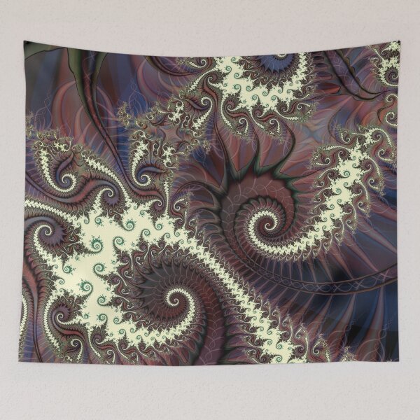 Item preview, Spiral Whispers: The Fractal Dance of Crimson and Ivory designed and sold by bloorose.